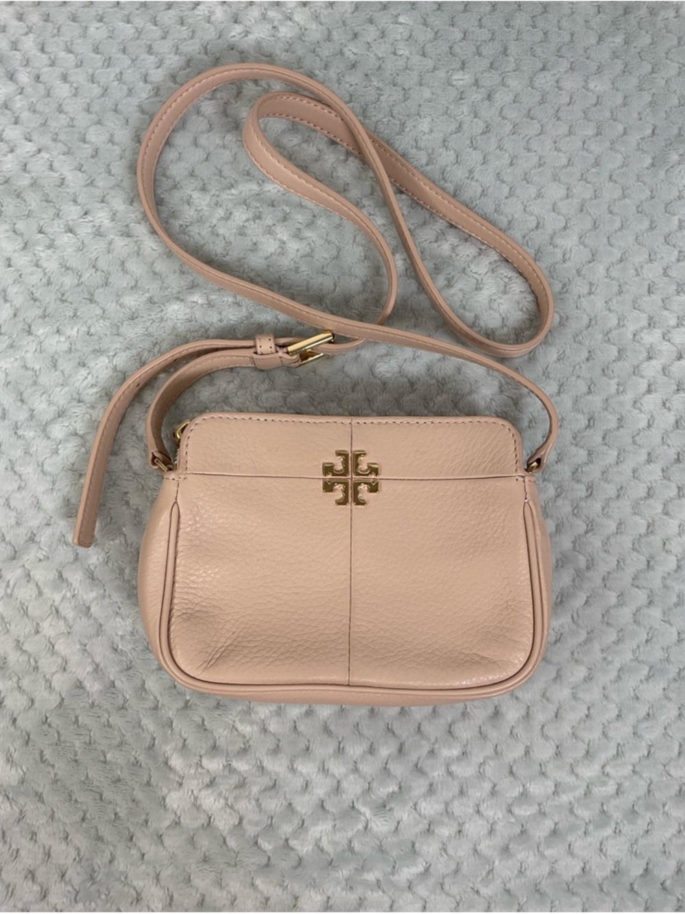 Tory Burch Cream Ivy Micro Leather Crossbody